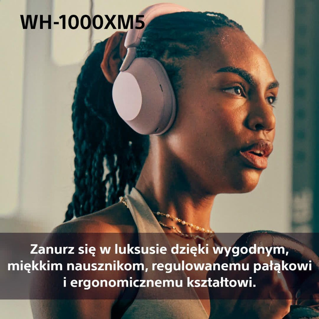 Sony WH-1000XM5 ANC Bezprzewodowe słuchawki nauszne z redukcją hałasu, Bluetooth, krystalicznie czystą jakością rozmów, Hi-Res, do 30 godzin pracy na baterii, szybkie ładowanie, Alexa i Asystent Google, iOS i Android - Czarne