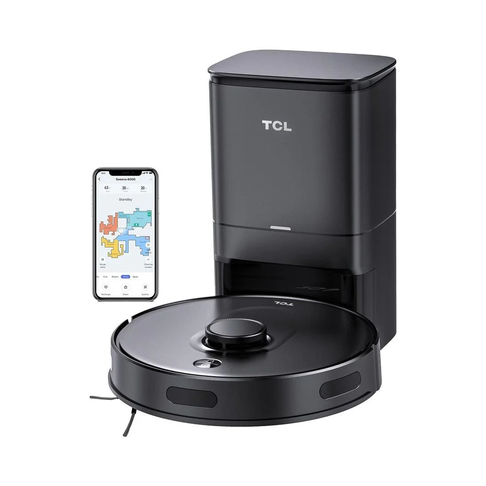 TCL Sweeva 6500 Black Robot Vacuum Cleaner, 2700 Pa, 4 Operating Modes