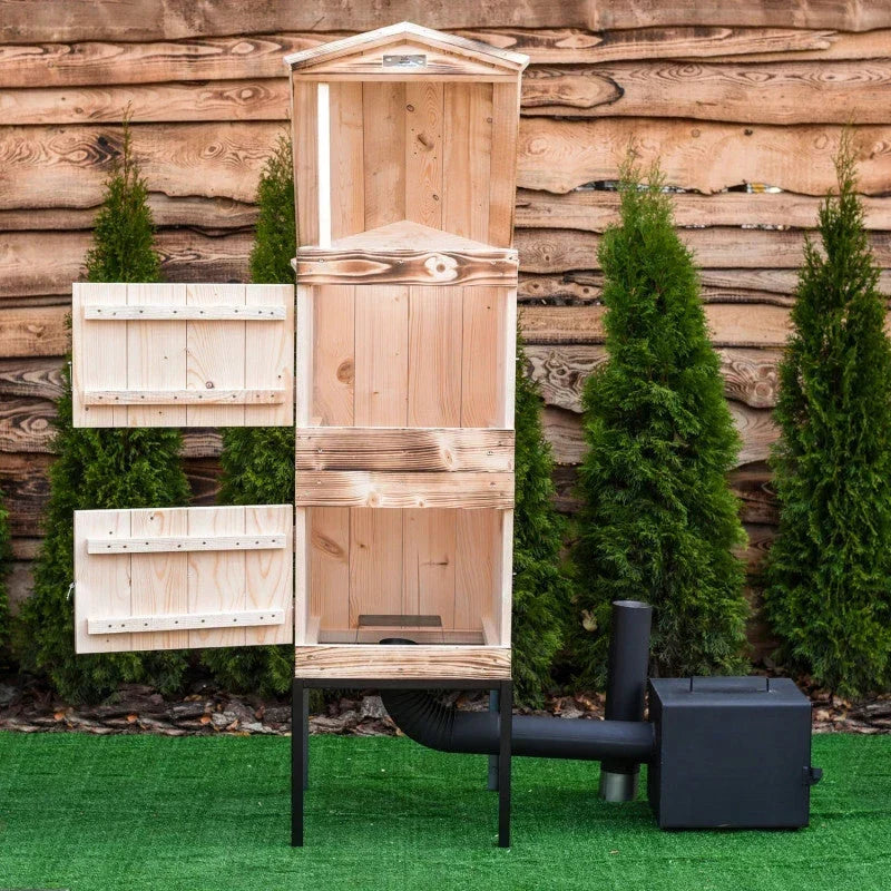 WOODEN SMOKEHOUSE LARGEST 4XL OVEN GARDEN NEWEST IMPREGNATION x2