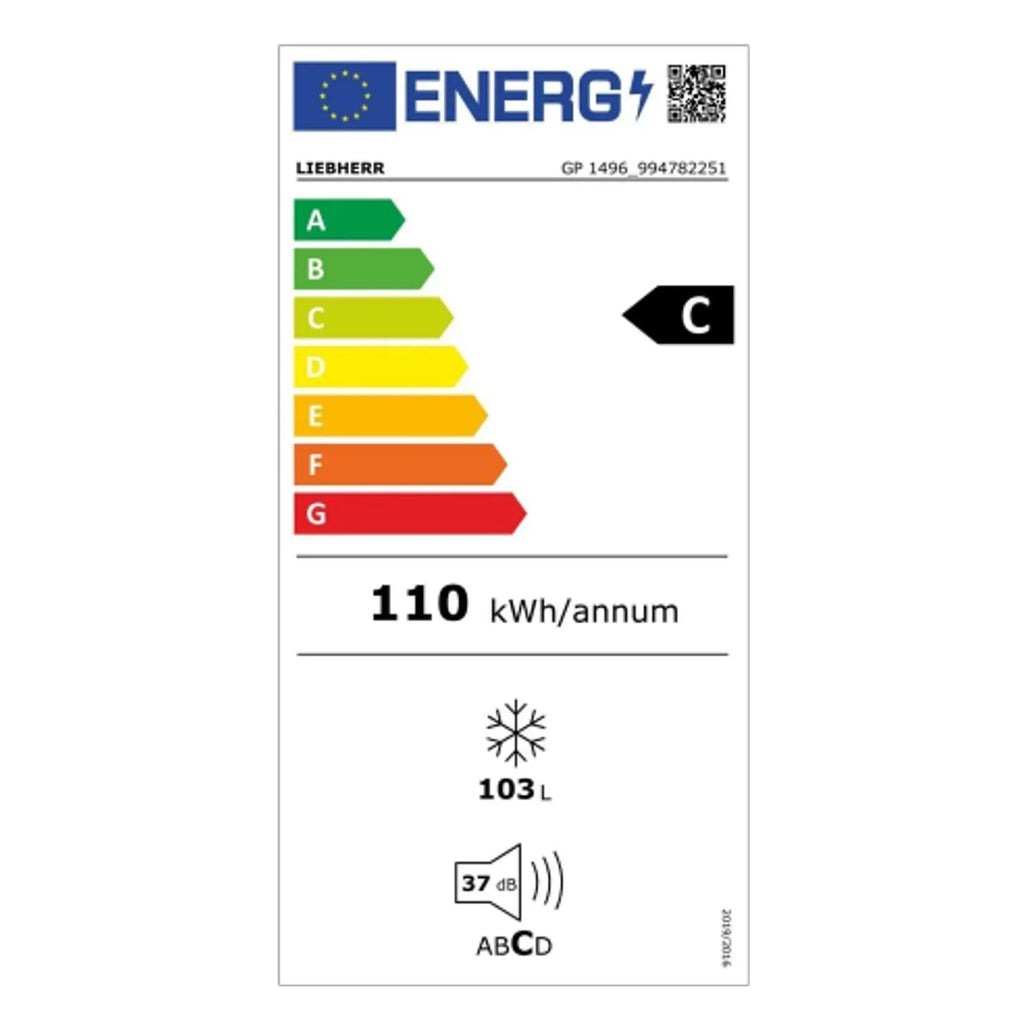 2026 Zintegrowana zamrażarka podblatowa Liebherr GP 1496 Premium – 103 litry, klasa C, biała