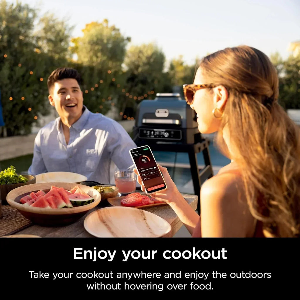 Ninja Woodfire Pro XL Grill i Wędzarnia Zewnętrzna 4 w 1 z Termometrem, Grill Master, Grill Wędzarniczy, Frytkownica Beztłuszczowa Zewnętrzna, Piekarnik, Przenośny, Elektryczny, Ciemnoszary, OG850, 2026