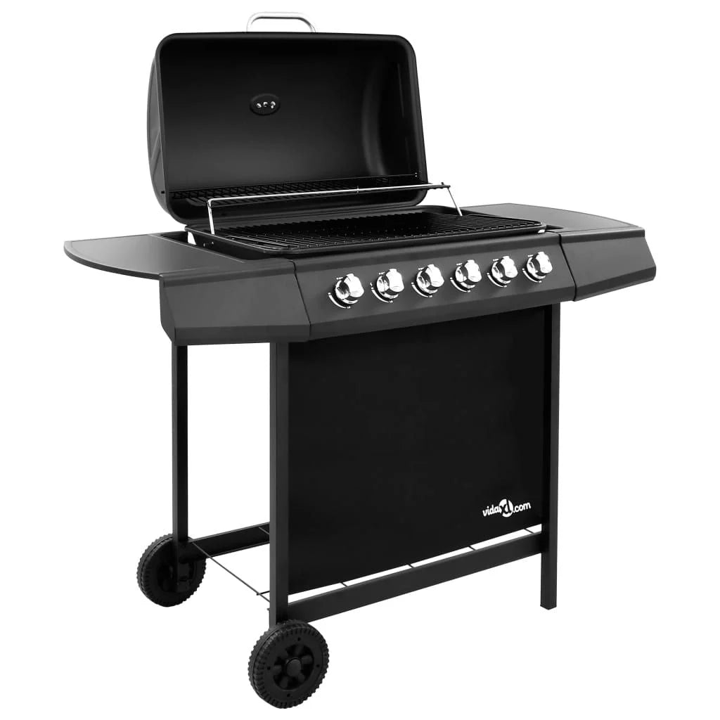Grill gazowy 6-palnikowy czarny vidaXL