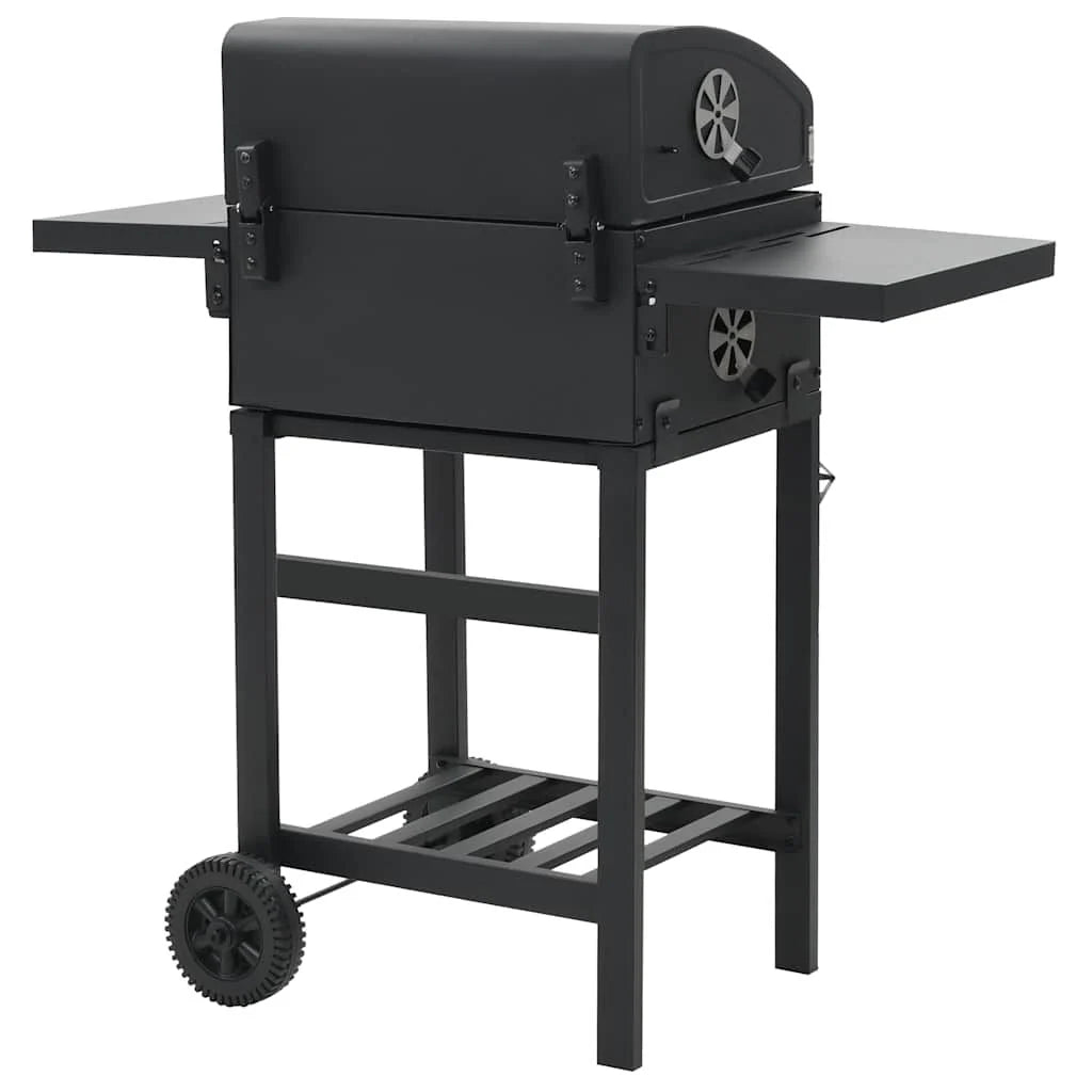 Grill Na Węgiel Drzewny Z Dolną Półką Czarny Vidaxl