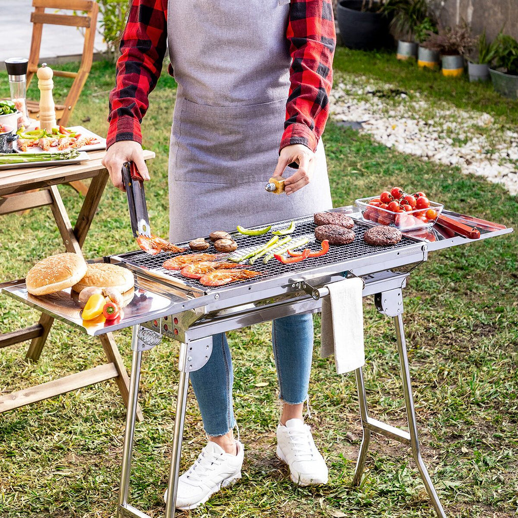 Innowacyjny składany grill węglowy ze stali nierdzewnej InnovaGoods