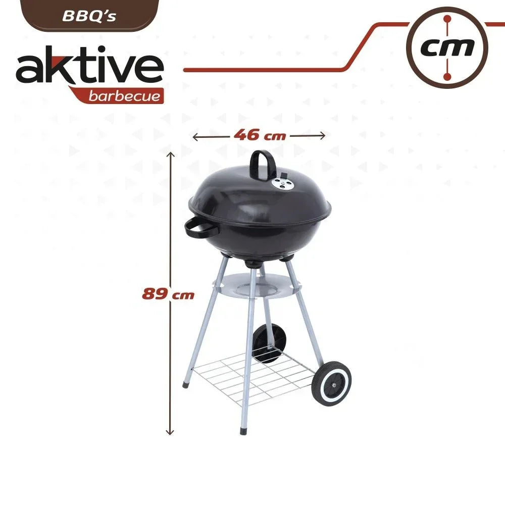 Okrągły grill węglowy Aktive z pokrywą
