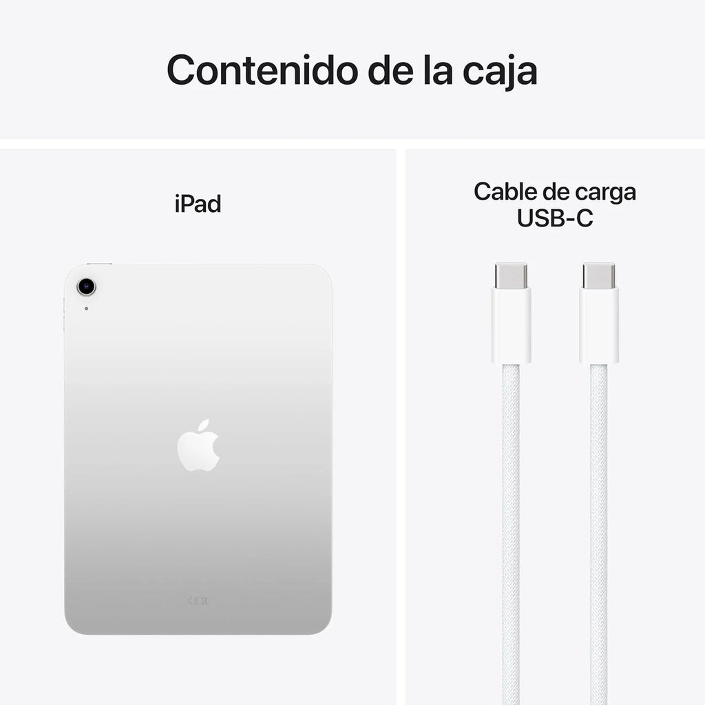 iPad 11 cali: Chip A16, model 11 cali, wyświetlacz Liquid Retina, 128 GB, Wi-Fi 6, aparat przedni i tylny 12 MP, Touch ID, bateria na cały dzień – srebrny