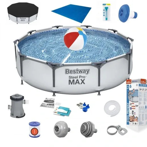 SWIMMING POOL STEEL FRAME WITH PUMP 305 X 76 CM FULL SET 18IN1 BESTWAY