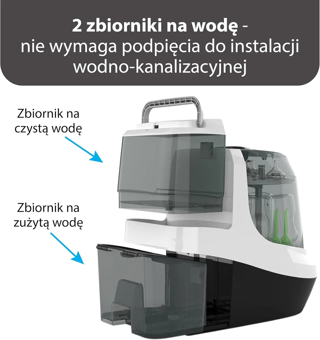 Baby Brezza Myjka do butelek Pro – urządzenie do czyszczenia butelek dziecięcych 3 w 1; mycie, sterylizacja, suszenie – uniwersalne czyszczenie wszystkich butelek: plastikowych + szklanych + smoczków