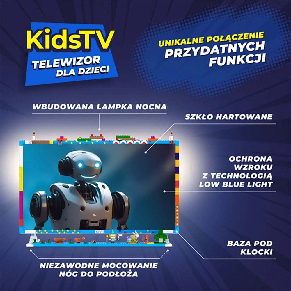 32-calowy telewizor dziecięcy KIVI KidsTV, LED, Full HD, niebieski