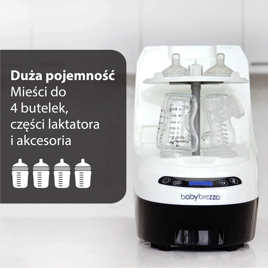 Baby Brezza Myjka do butelek Pro – urządzenie do czyszczenia butelek dziecięcych 3 w 1; mycie, sterylizacja, suszenie – uniwersalne czyszczenie wszystkich butelek: plastikowych + szklanych + smoczków