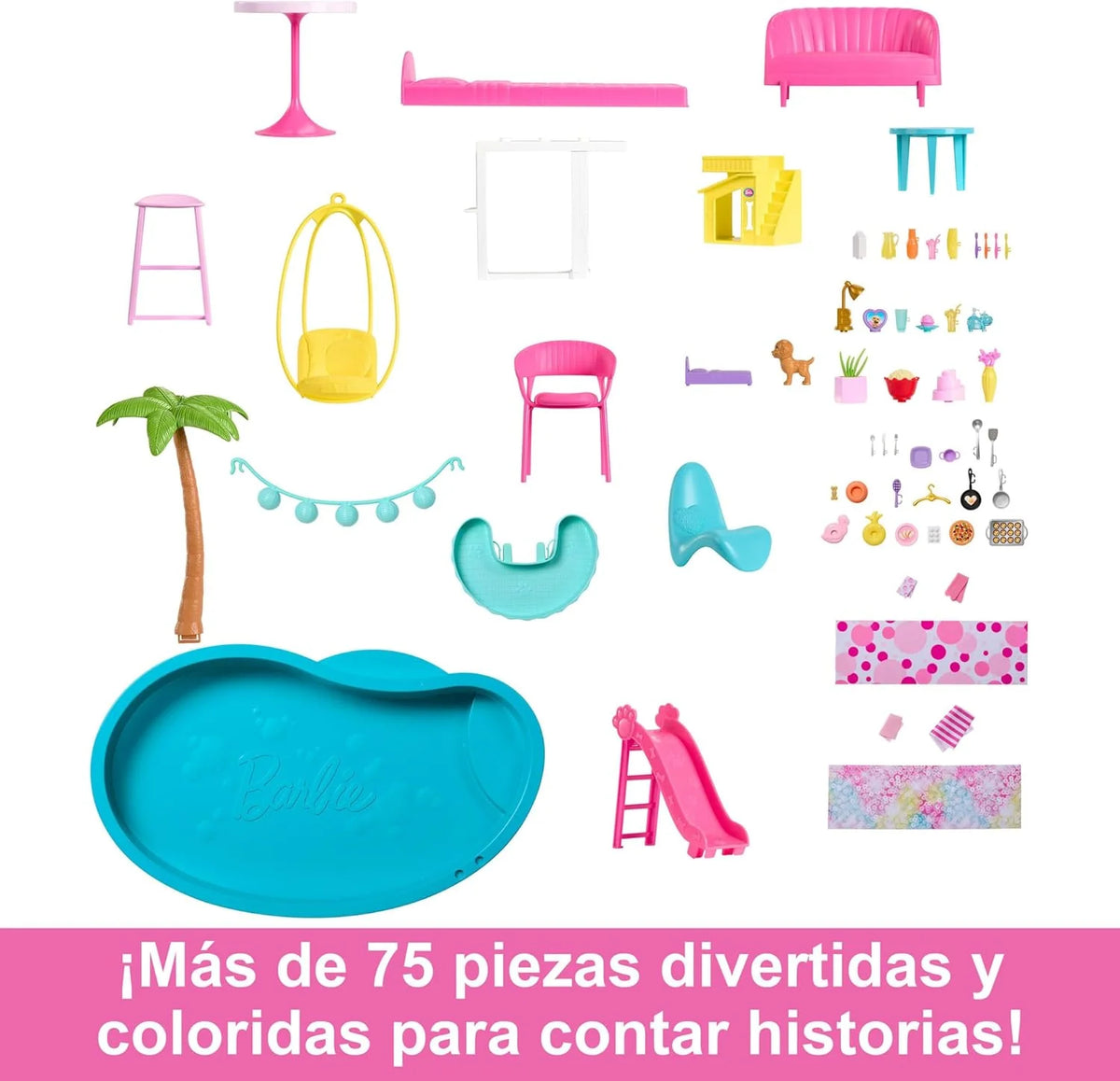 Barbie Dreamhouse 2023 3-piętrowy domek dla lalek z ponad 75 meblami i akcesoriami, od 3 lat (Mattel HMX10)