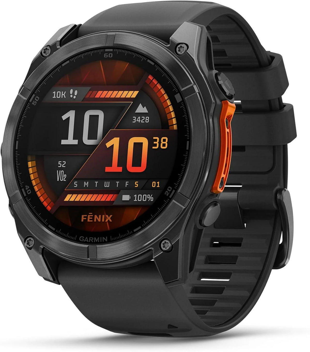Garmin fēnix 8-51mm - Wysokowydajny multisportowy zegarek GPS z ekranem dotykowym AMOLED, latarką LED, wbudowanym głośnikiem i mikrofonem, mapami i do 29 dni pracy na baterii, czarny