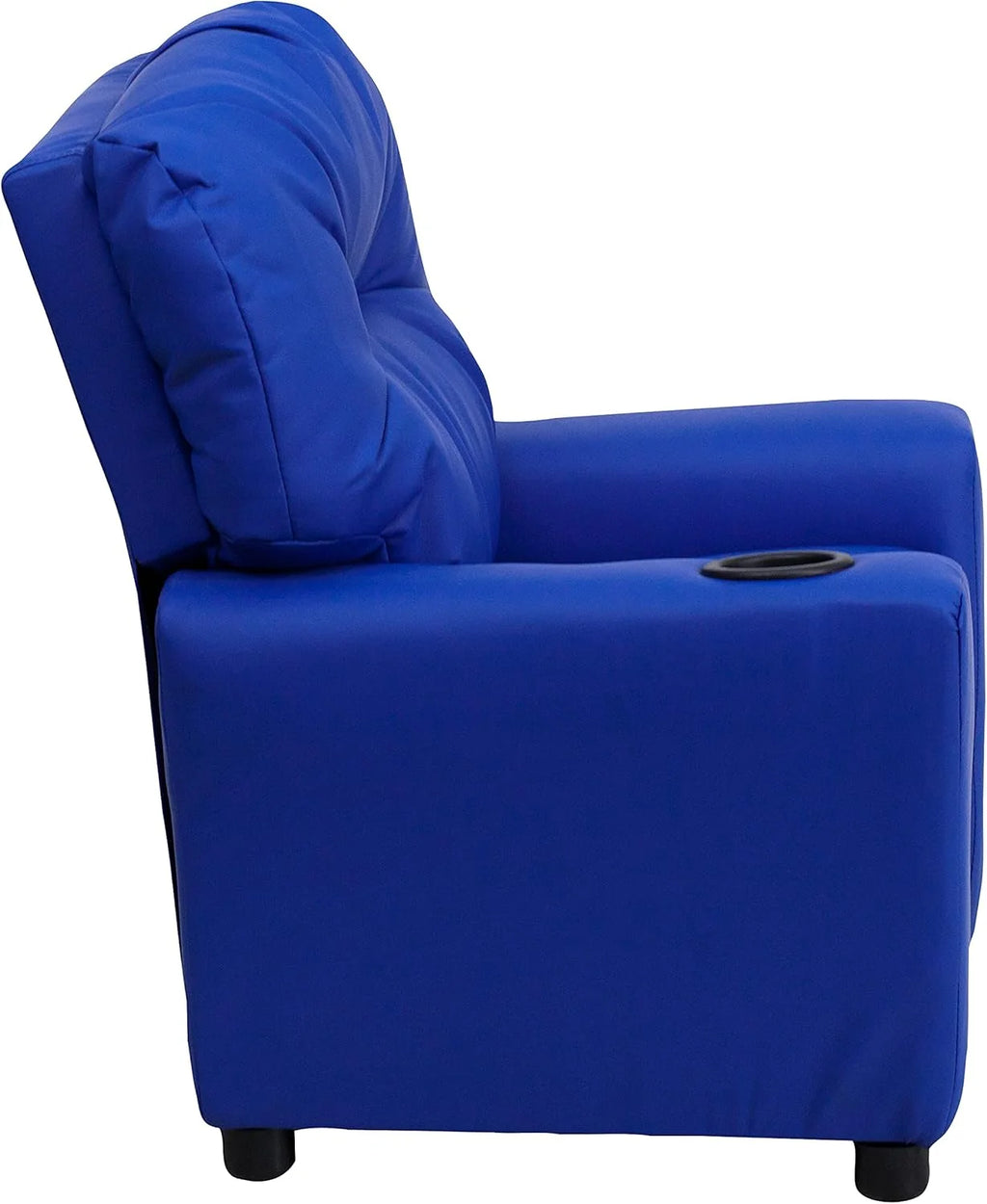 Flash Furniture Contemporary Kids Recliner with Cup Holder, Wood, Beige Vinyl, 26" x 21" x 21"