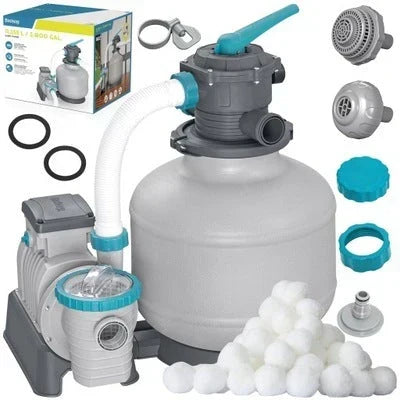 Bestway pompa piaskowa do basenu, filtr do basenów, 8327 l/h, złączki, węże
