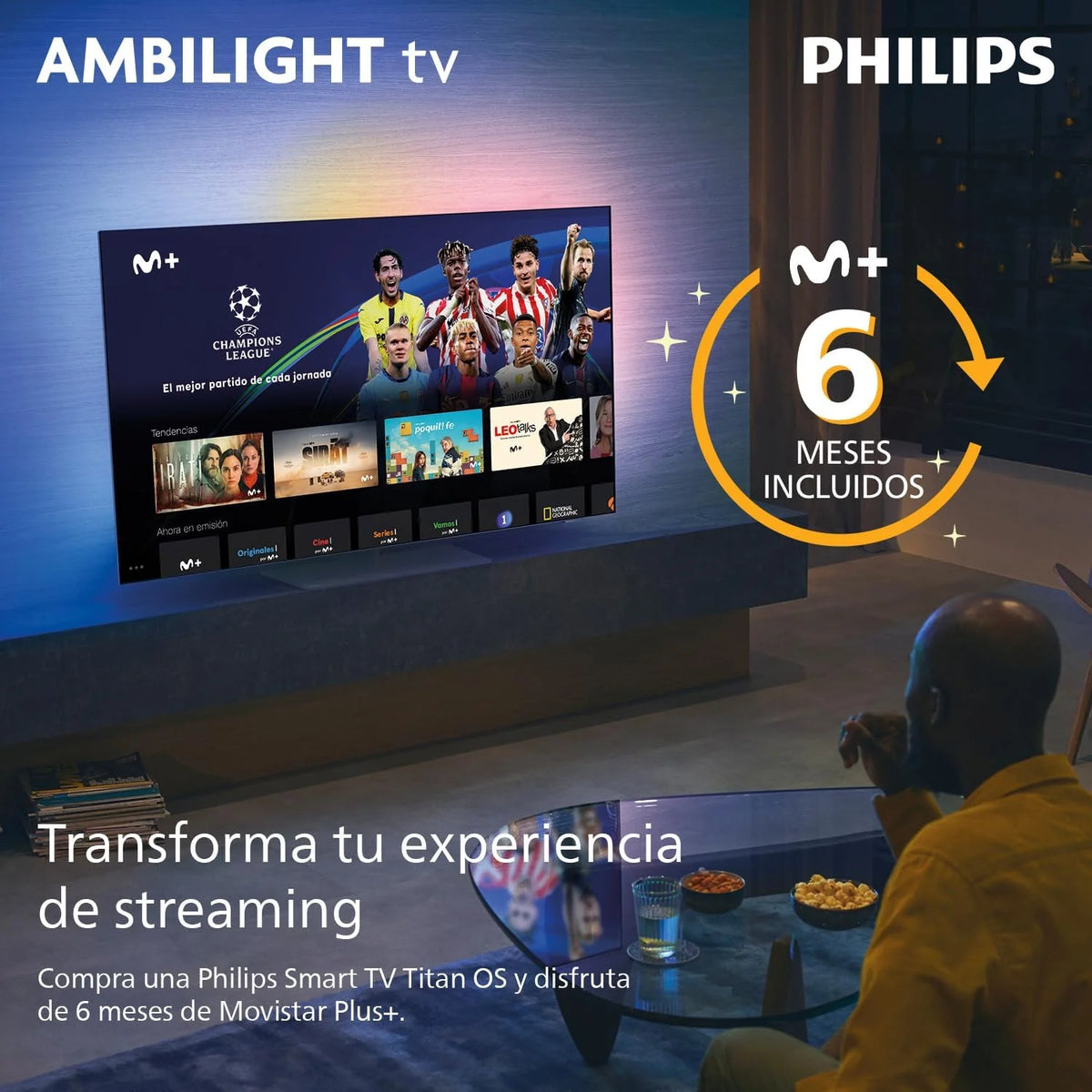 40PFS6000 HD LED Smart TV – Telewizor 40 cali z Pixel Plus, systemem Titan OS i dźwiękiem Dolby Digital – Działa z asystentami Alexa i Google Voice