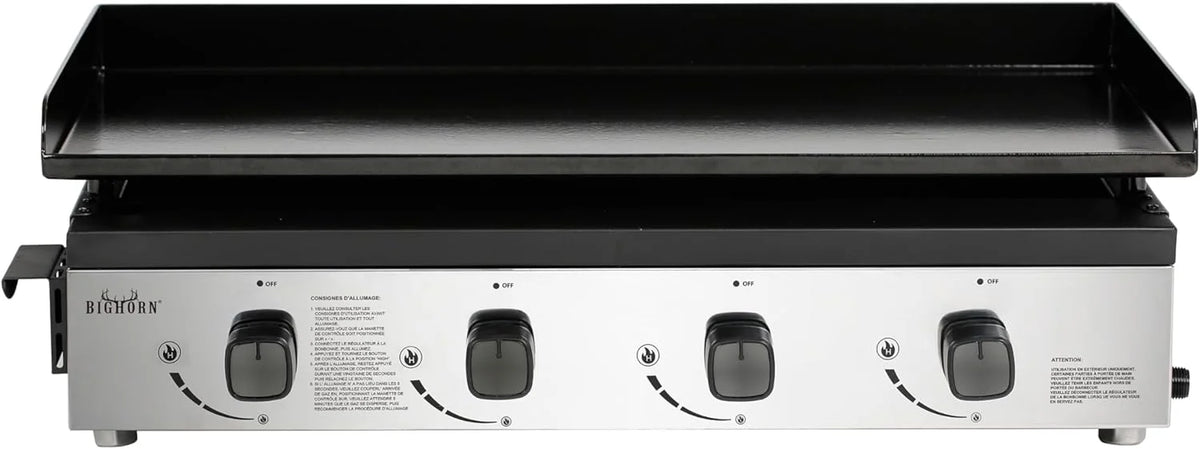 BIGHORN Plancha Grill - Grill gazowy – Stołowy – Przenośny – 4 Palniki