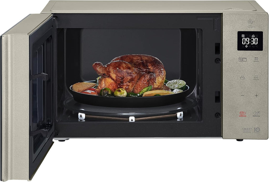 LG MH6535GIS Kuchenka mikrofalowa z technologią Inverter i kwarcowym grillem, pojemność 25 litrów, moc 1000 W, programy automatyczne, regulowane poziomy mocy dla optymalnego gotowania i funkcja EasyClean, czarna