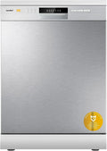 Zmywarka COMFEE CDWPF1201PS, wolnostojąca, 60 cm, 12 kompletów naczyń, opóźniony start, funkcja połowy załadunku, mycie higieniczne 72°C, elastyczne kosze, stal nierdzewna, 47 dB, sterowanie przyciskami