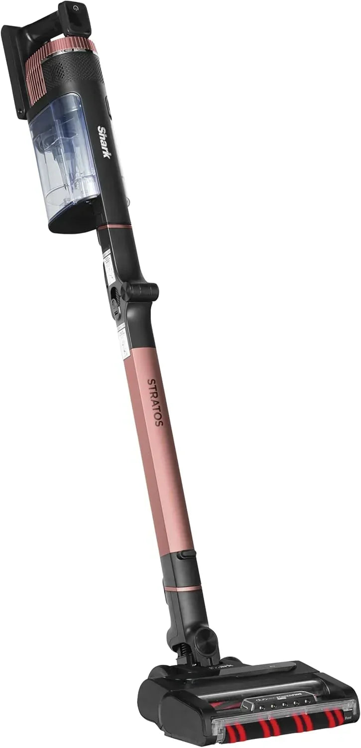 Bezprzewodowy odkurzacz Shark Stratos, 60 min pracy, technologia Anti Hair Wrap, Clean Sense IQ, PowerFins Plus, zestaw do czyszczenia samochodu, wąska dysza, szczotka wielopowierzchniowa, miedziany IZ400EUTBK