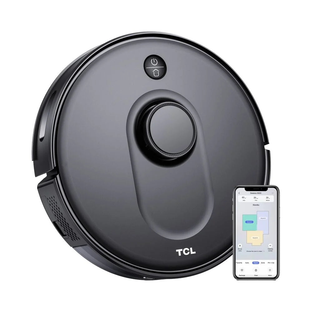 TCL Sweeva 6500 Black Robot Vacuum Cleaner, 2700 Pa, 4 Operating Modes