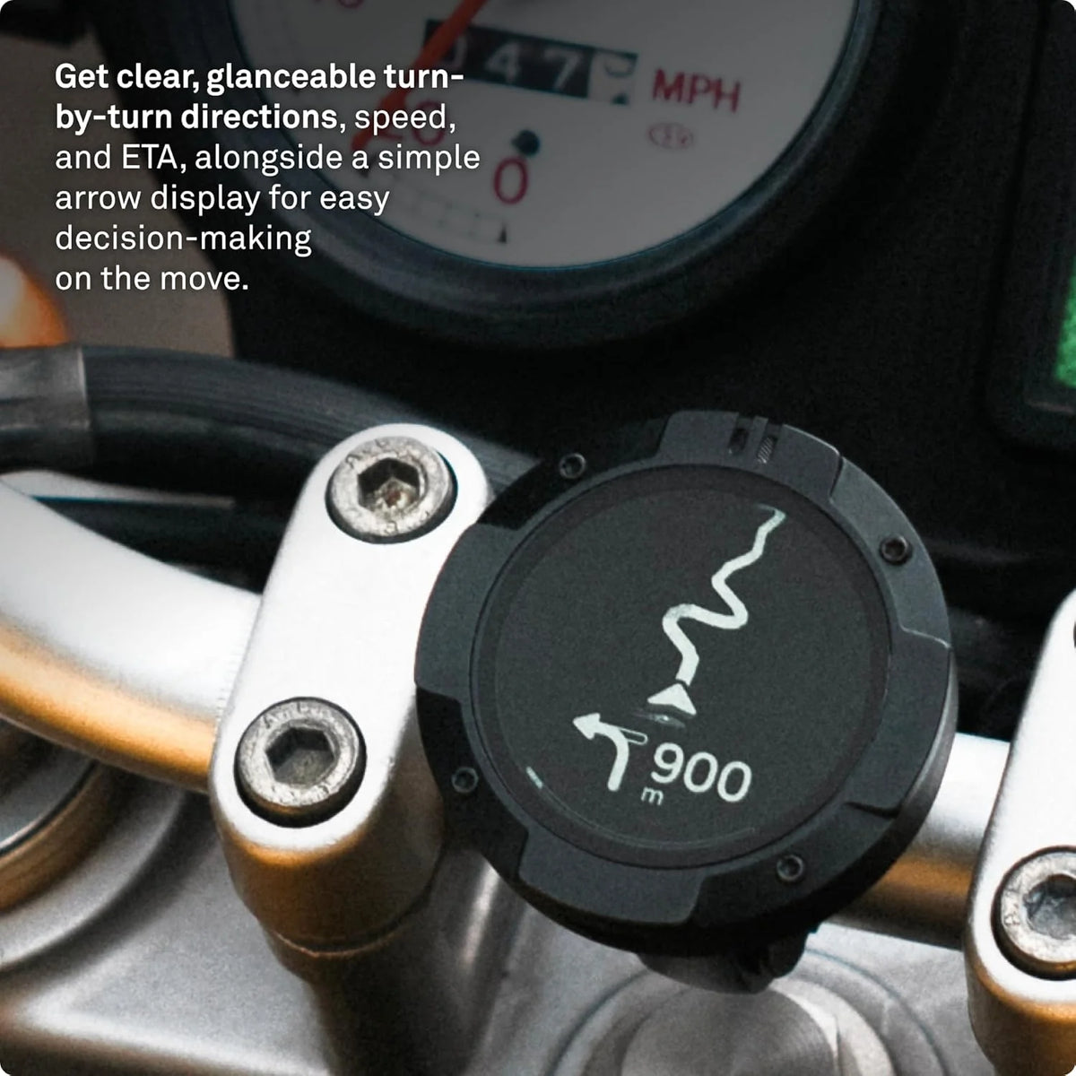 Beeline Moto II - System nawigacji motocyklowej | Nawigacja po całym świecie | Mini mapy ad hoc | 14 godzin pracy baterii | Wodoszczelność i pyłoszczelność IP67 | Ładowanie USB-C ze wsparciem